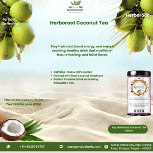 Herboroot Ayurvedic Coconut Tea – Herbal wellness tea by Medsherb